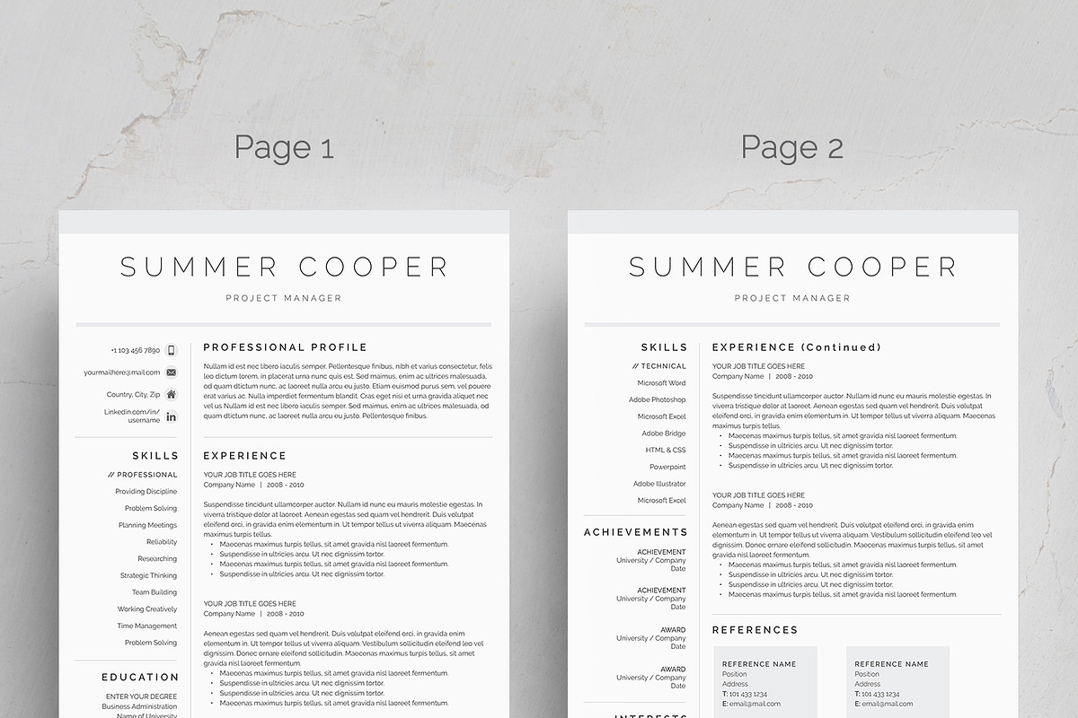 Word Resume & Cover Letter Template, a Resume Template by DemeDesign (Photo 2 of 6)