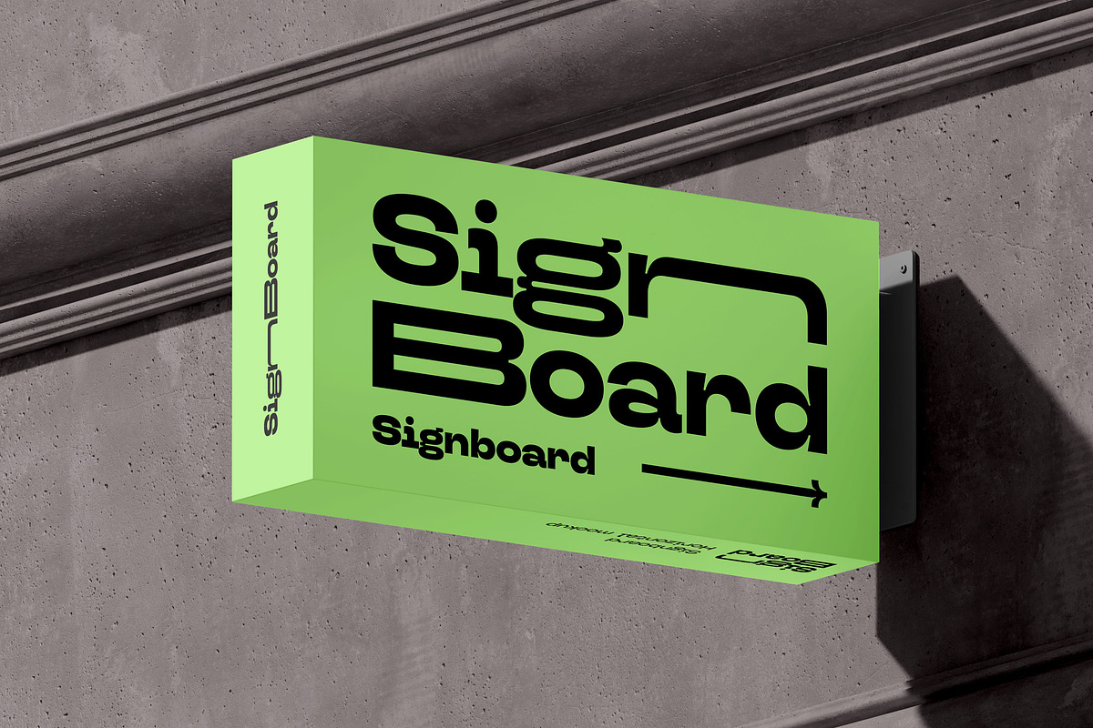 Signboard Horizontal Mock-up, an Advertising Mockup by Yogurt86 (Photo 11 of 13)