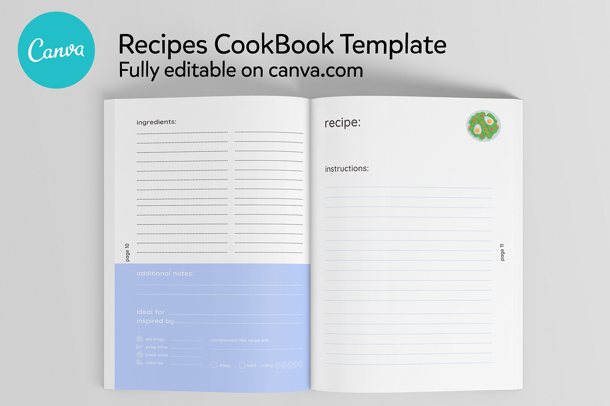 Recipes Book Canva A4 Template, a Magazine Template by DeLaGranSiete (Photo 6 of 13)