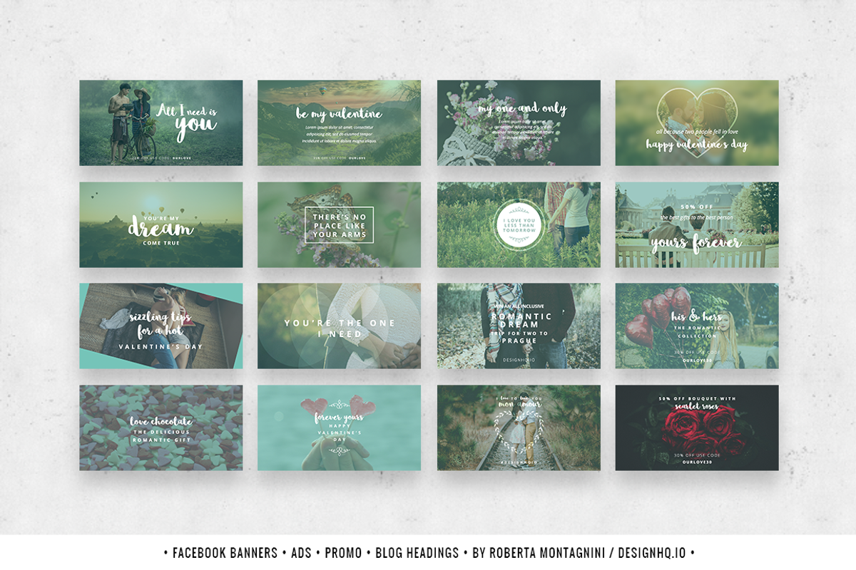 48 Social Media Templates - Romantic, a Social Media Template by DESIGN HQ (Photo 8 of 9)