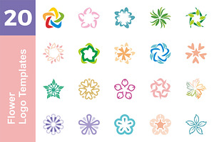 20 Logo Flower Templates Bundle