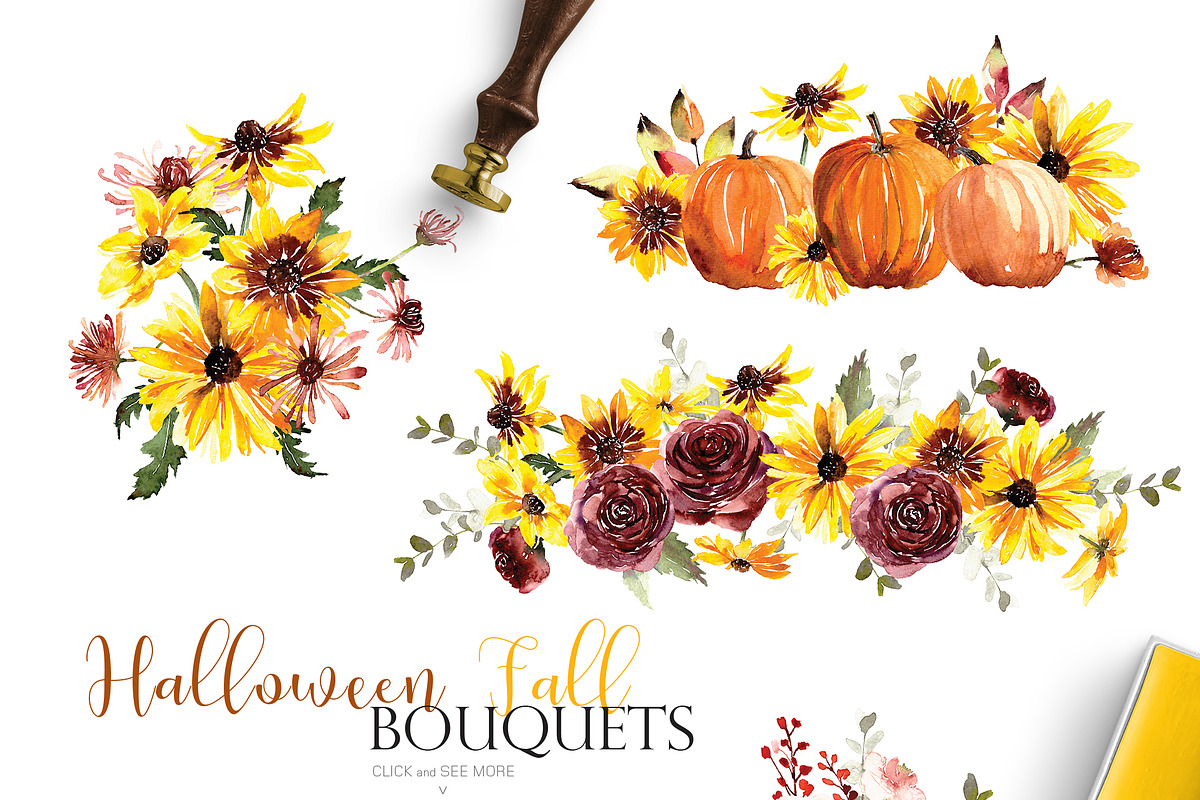 Watercolor flower - Halloween Fall, an Illustration by Beigetime (Photo 3 of 12)