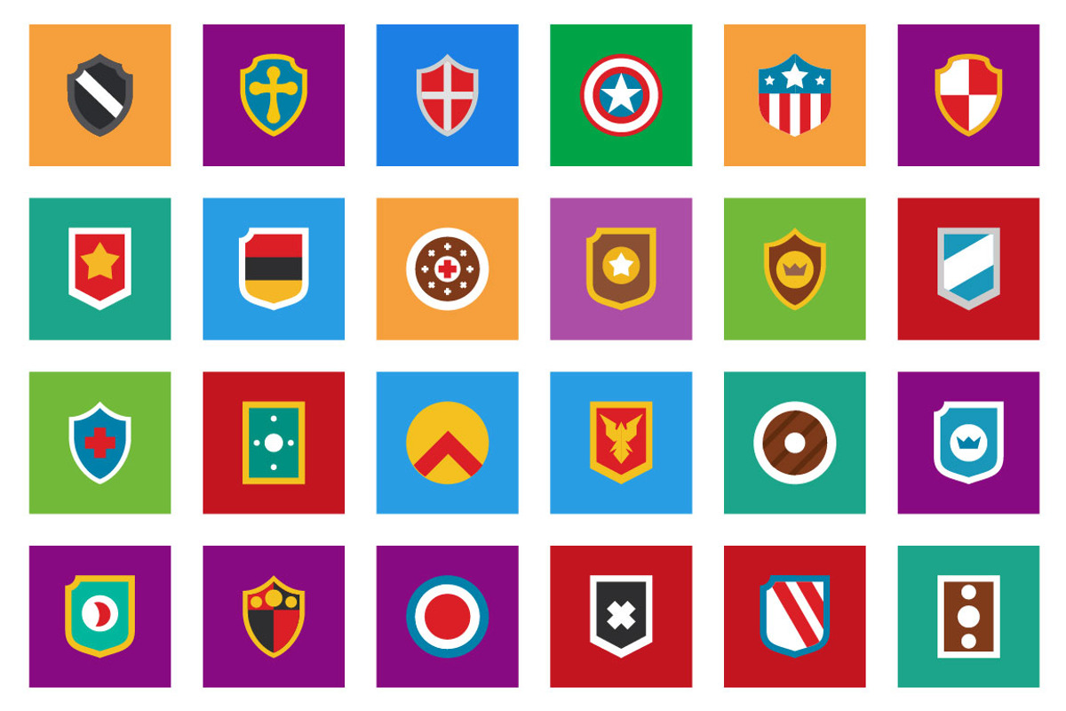 40 Shield Flat Icon Set, an Object Graphic by VectorCam (Photo 1 of 3)