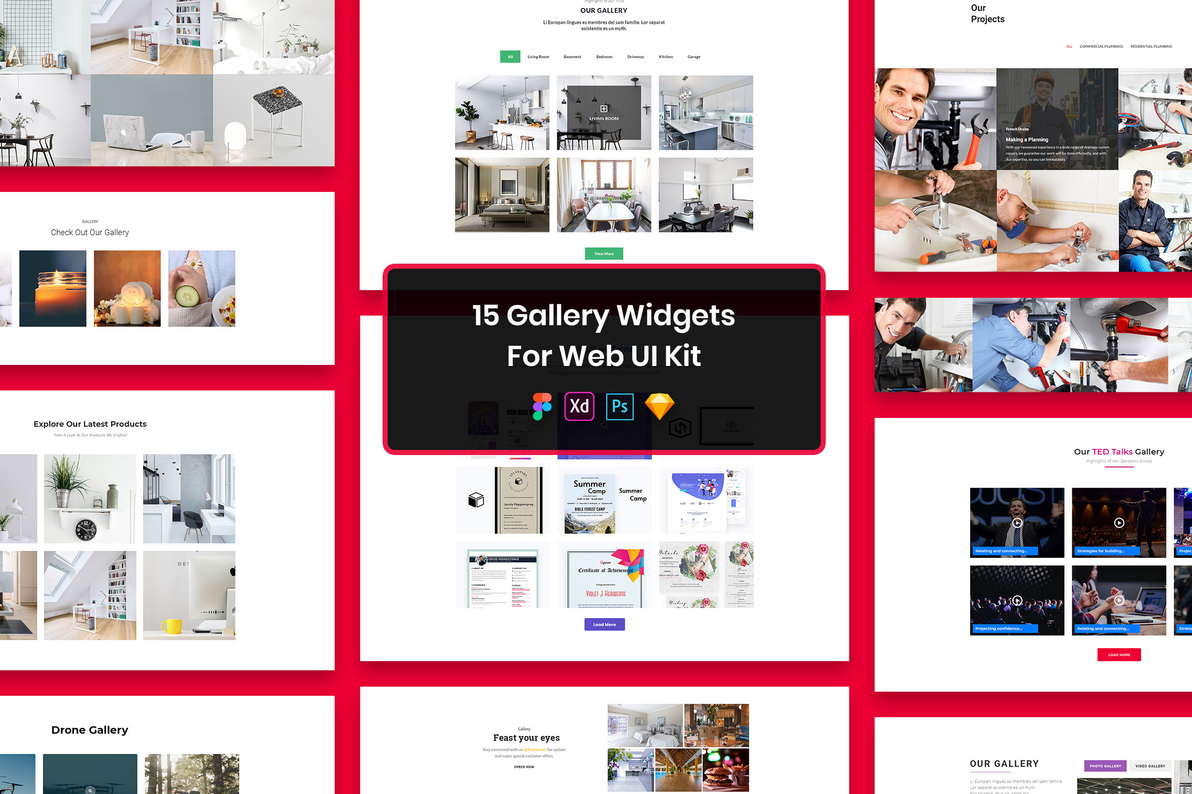 15 Gallery Widgets for Web UI Kit, an UI Kit Template by 3djagan