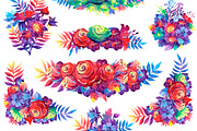 Galaxy floral watercolor collection, a Texture Illustration by UlitkaStudio (Thumbnail 6 of 27)