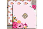 Floral Summer Pink Digital Paper, a Pattern Graphic by JennyL Designs (Thumbnail 3 of 5)