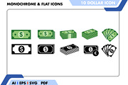 Money Cash Icon – Green & Black, an Outline Icon by Fontmine Studio (Thumbnail 1 of 3)
