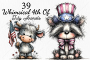 Whimsical 4th Of July Animals PNG, a Seasonal Illustration by Canvas Craft (Thumbnail 1 of 10)