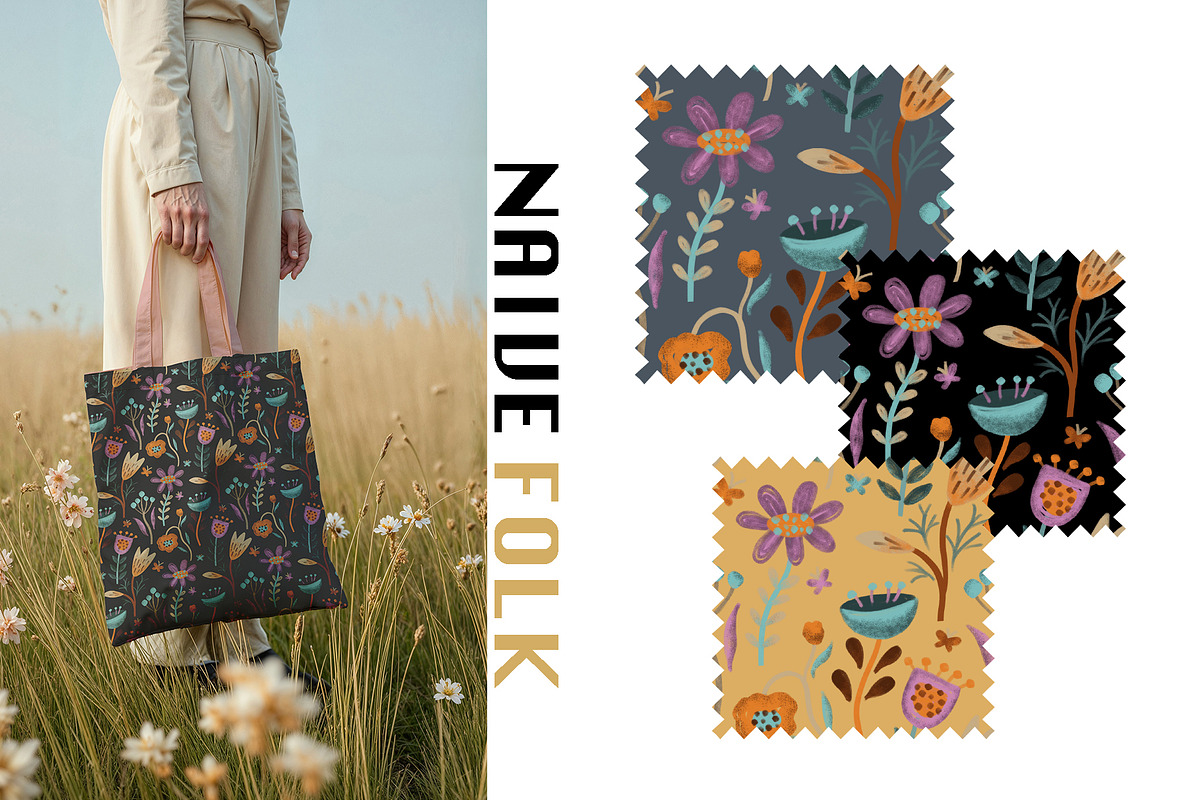 Naive Folk – Seamless Patterns, a Pattern Graphic by Alona Savchuk (Photo 3 of 10)