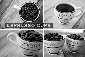 Espresso Cups - Black & White