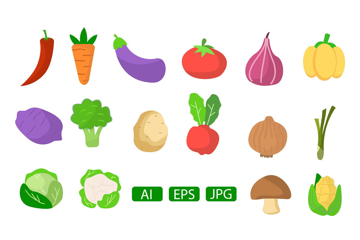 Fresh Vegetable Element Set, a Food Illustration by Artnivora.Std (Photo 2 of 3)