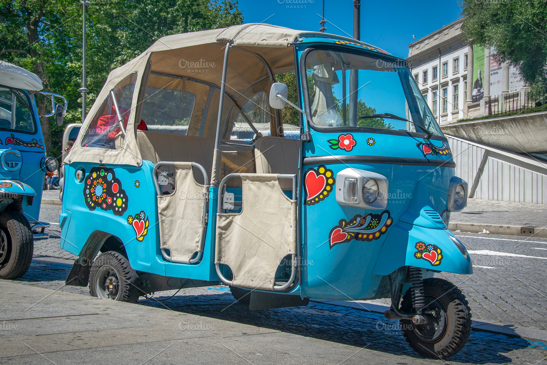 Electric vehicle parked at street, a Transportation Photo by DanFLCreativo