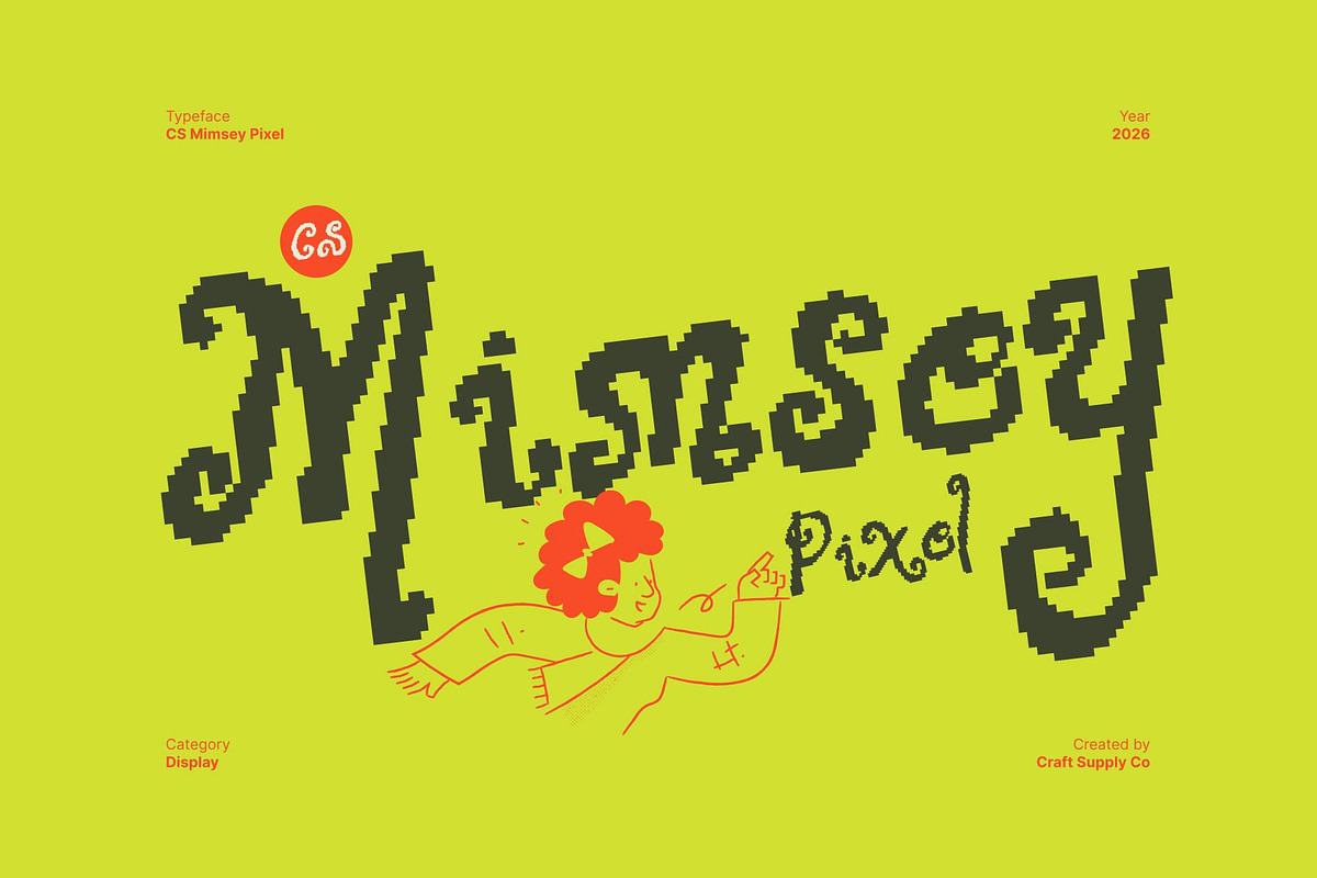 CS Mimsey Pixel, a Handwritten Font by Craft Supply Co. (Photo 1 of 8)