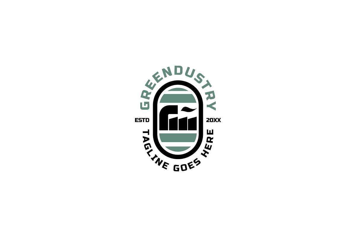 green industry emblem logo, a Branding & Logo Template by ZHR Creative