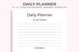 Daily Planner, a Stationery Template by M9 Design
