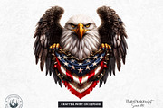 Patriotic Bald Eagle Clipart PNG V2, a Seasonal Illustration by ThatsDesignArt (Thumbnail 9 of 10)
