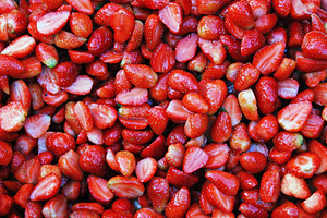 Strawberry background, a Photo by saiko3p