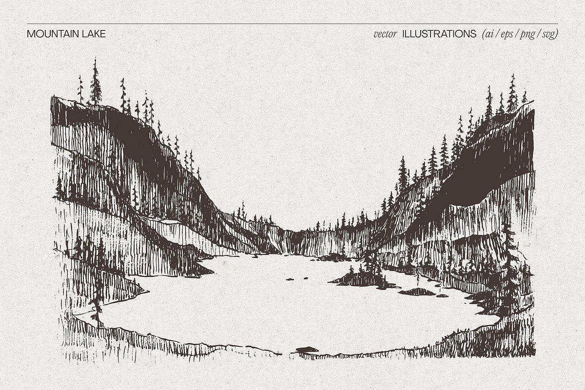 Pine Forest Mountain Lake, a Seasonal Illustration by TheMountBirdStudio (Photo 3 of 4)