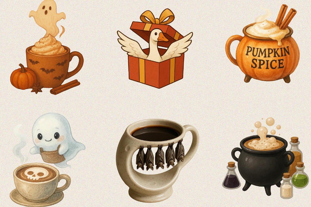 Watercolor Halloween Coffee Clipart, an Illustration by SVGArt (Photo 7 of 8)