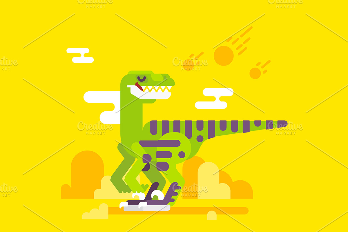 Velociraptor dinosaur character, an Illustration by Dima&Leta Stolz