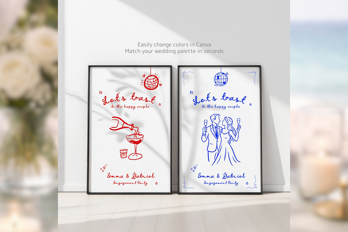 Lets Toast Sign Canva pg001, a Poster Template by TyphoonStudio (Photo 6 of 9)