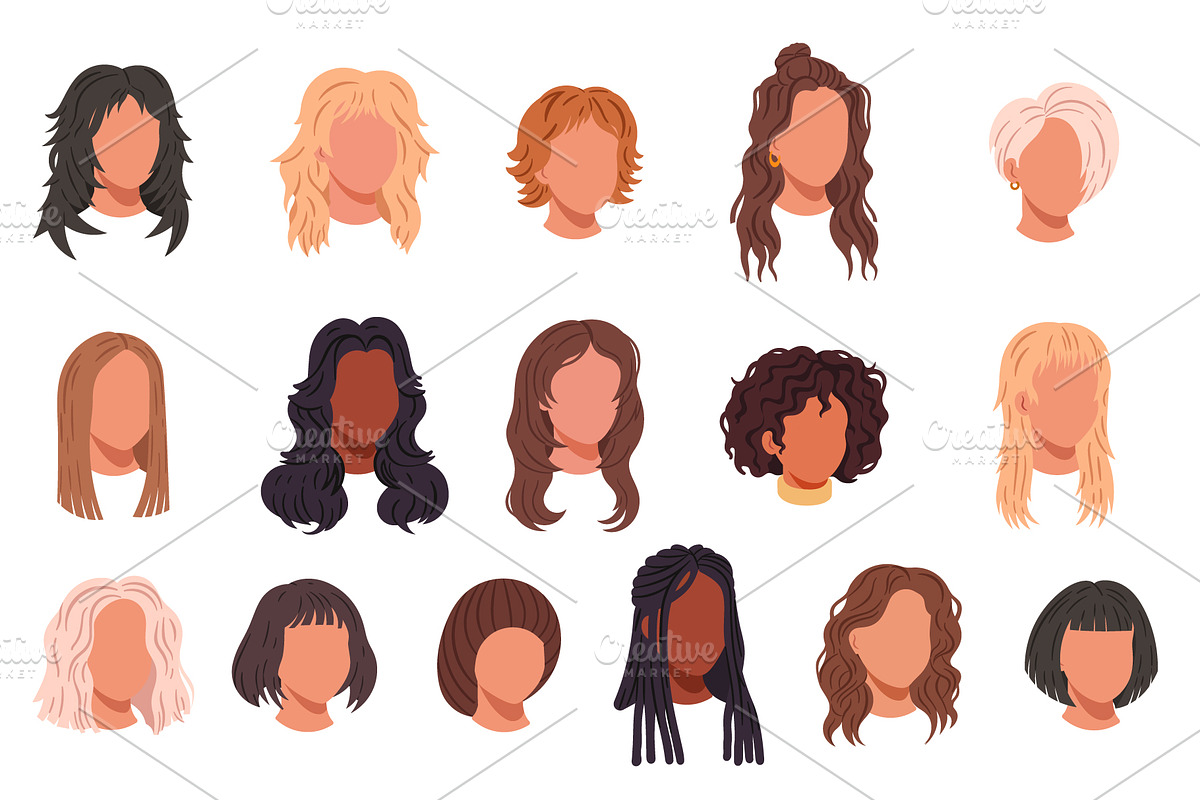 Set of female hairstyles collection, a Person Illustration by Yayasya (Photo 2 of 3)