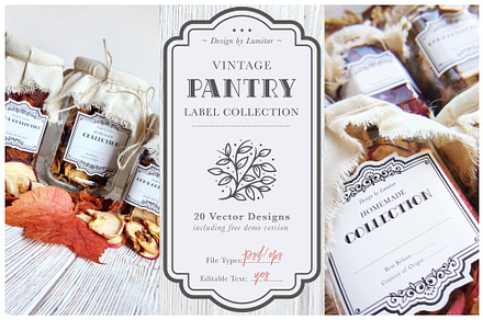 Vintage Pantry Label Collection, a Templates & Theme by Lumitar