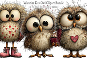 Valentine Day Owl Clipart, an Illustration by SinaCreation (Thumbnail 1 of 7)