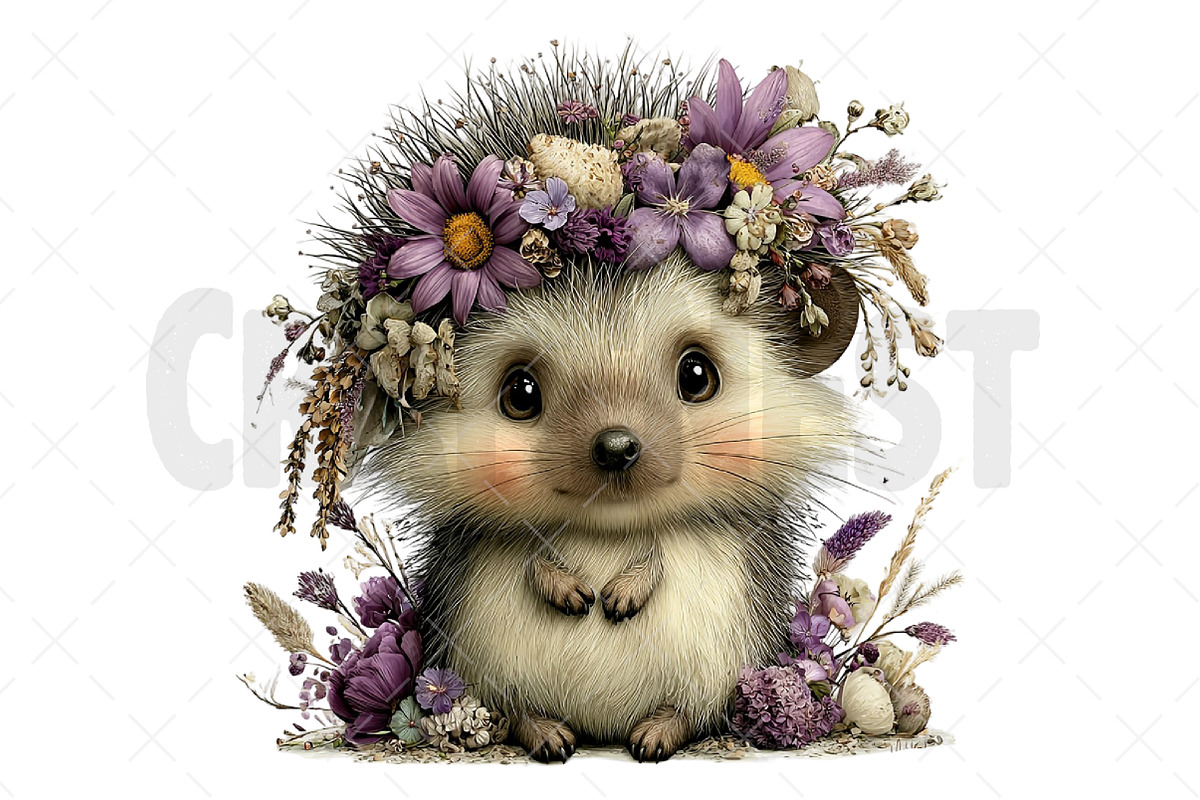 Whimsical Easter Hedgehog Clipart, an Illustration by Craft Nest (Photo 12 of 12)