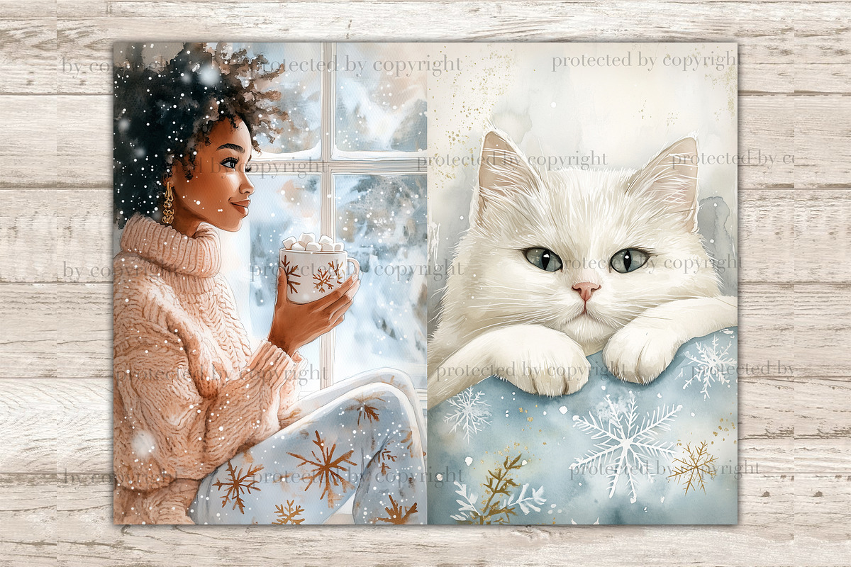 Cozy Winter Junk Journal Paper, a Person Illustration by GlamArtZhanna (Photo 5 of 10)