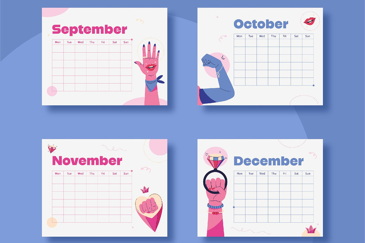 Colorful Printable Calendar Template, a Templates & Theme by studiogstock (Photo 5 of 5)