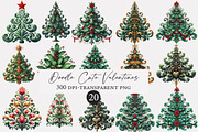 Christmas Tree Damask Clipart, an Illustration by Designworld (Thumbnail 1 of 5)