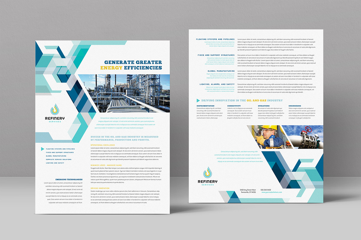 Oil & Gas Company Datasheet, a Flyer Template by StockLayouts (Photo 1 of 5)