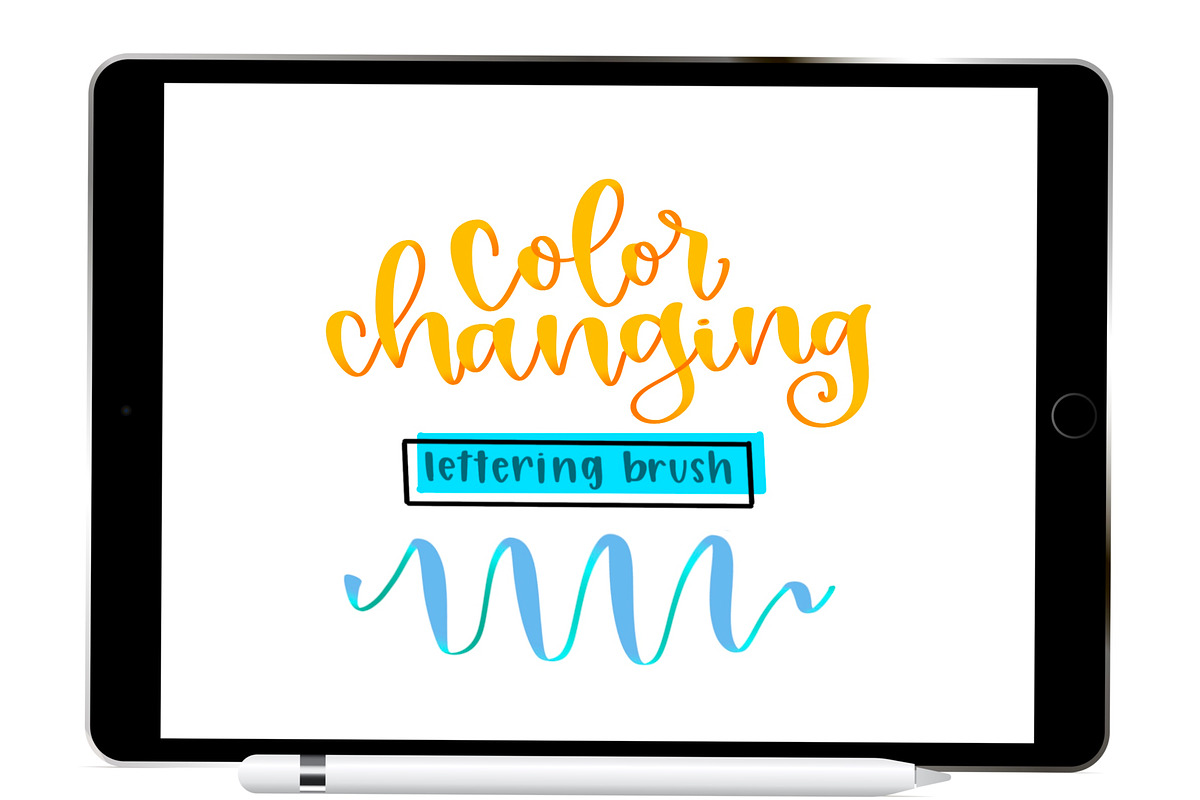 Changing Procreate Lettering Brush, a Brush Add-On by Blue Strawberry Studio (Photo 1 of 6)