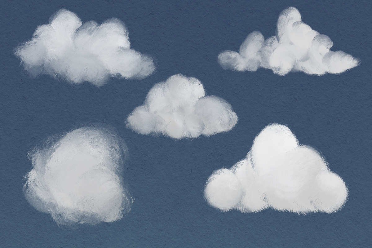 Winter Clouds - 10 Watercolor Shapes, a Texture Graphic by Rabbit Heart (Photo 3 of 8)