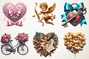 Vintage Valentine Clipart Retro png, an Illustration by RobertsArt (Thumbnail 6 of 7)