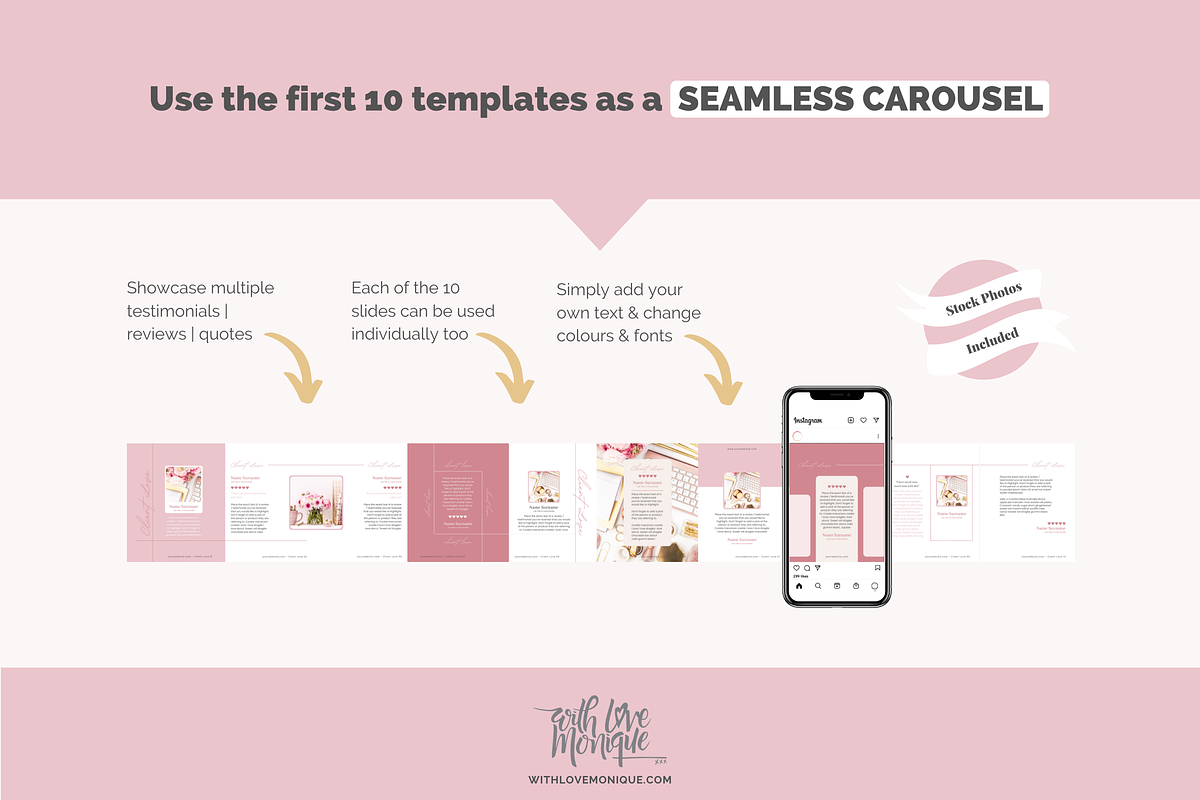 60 Instagram Post + Story Canva Temp, a Social Media Template by With Love Monique (Photo 4 of 9)