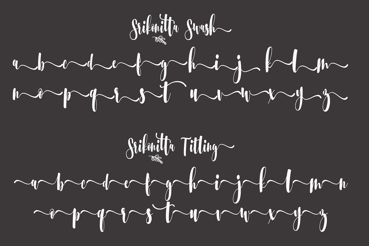 Srikonitta Script + Free Vectors preview 8