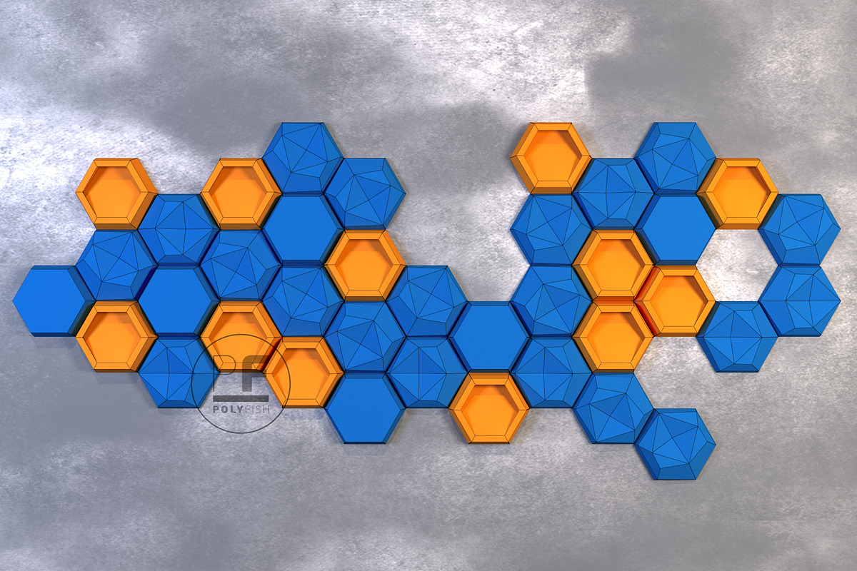 DIY Honeycomb Set 3D model template, an Object Graphic by PolyFish (Photo 6 of 13)