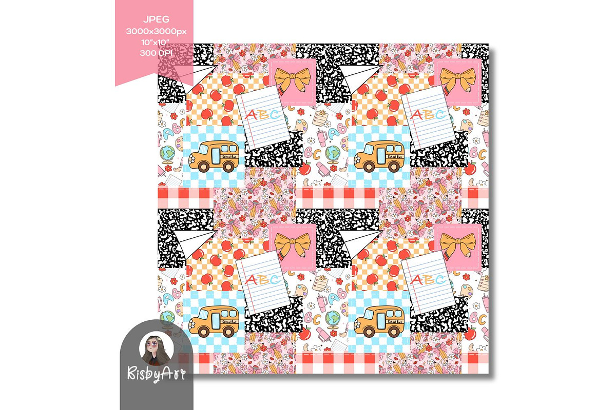 Back To School Patchwork Pattern, a Pattern Graphic by KisbyArt (Photo 3 of 4)