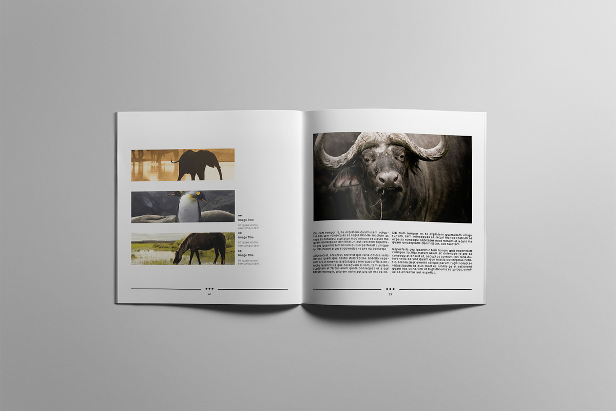 Minimal Square Magazine Template VI, a Magazine Template by Uloel Design (Photo 9 of 12)