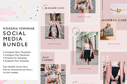 Modern Blush Social Media Templates, an Email Template by KikiBunnyCreative