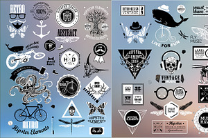 Hipster Label, Icon, Elements Set 2