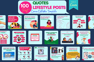 200 Lifestyle Posts - Canva Template