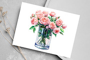 Watercolor Flower Jar Clipart Bundle, an Illustration by Canvas Craft (Thumbnail 5 of 8)