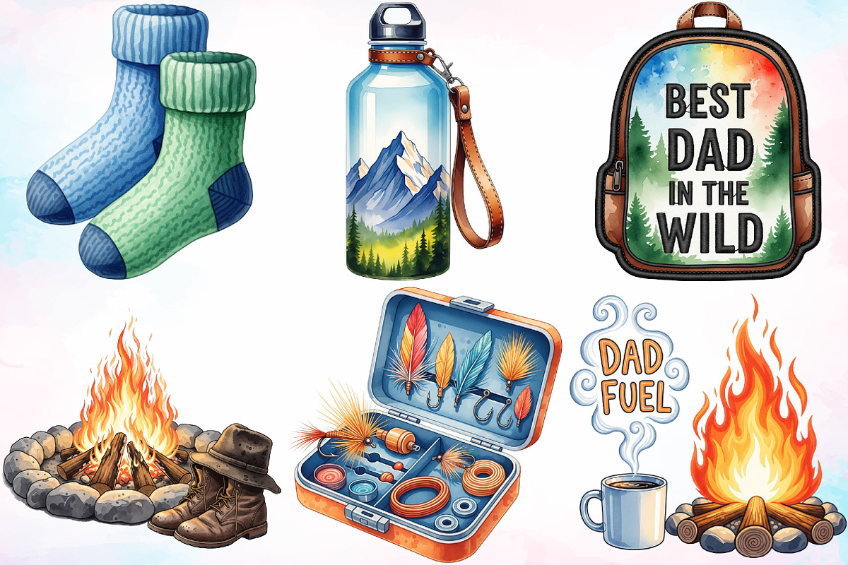 Outdoorsy Dad Father's Day Clipart, a Seasonal Illustration by Canvas Craft (Photo 5 of 8)
