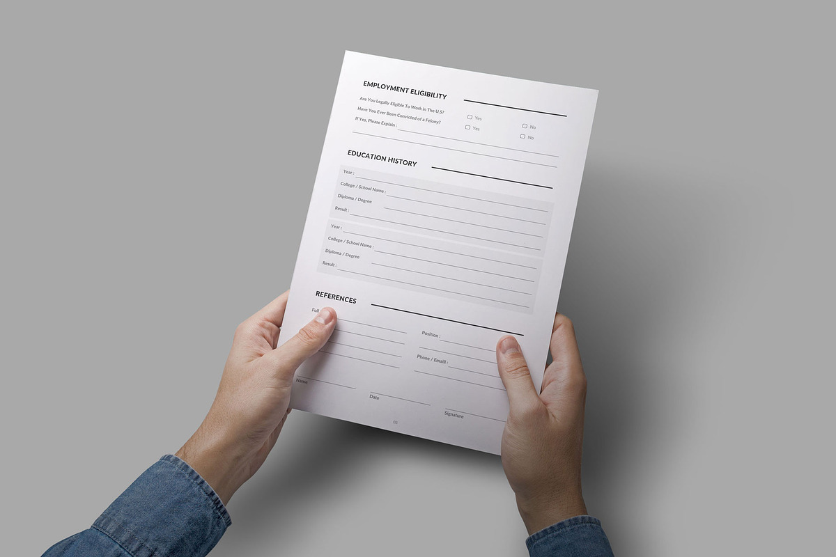Employment Application Vol. 01, a Stationery Template by LaxmiOwl