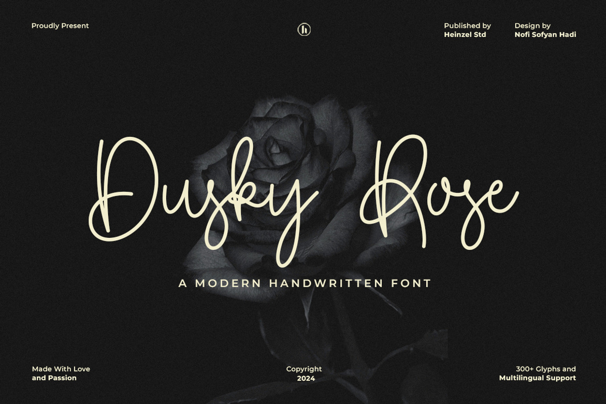Dusky Rose Handwritten Font, a Handwritten Font by Heinzel Std (Photo 1 of 12)