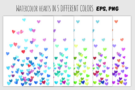 Watercolor hearts