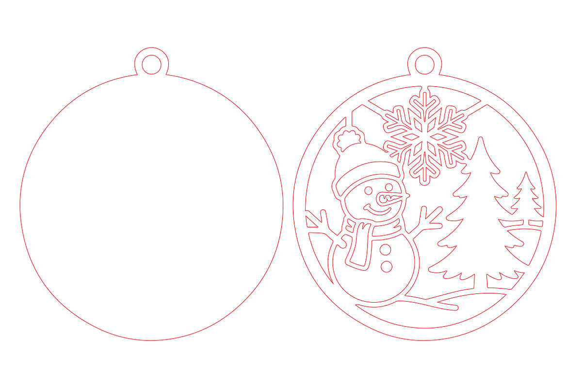 Snowman Christmas Laser Cut, a Seasonal Illustration by CraftArtStudio (Photo 3 of 3)